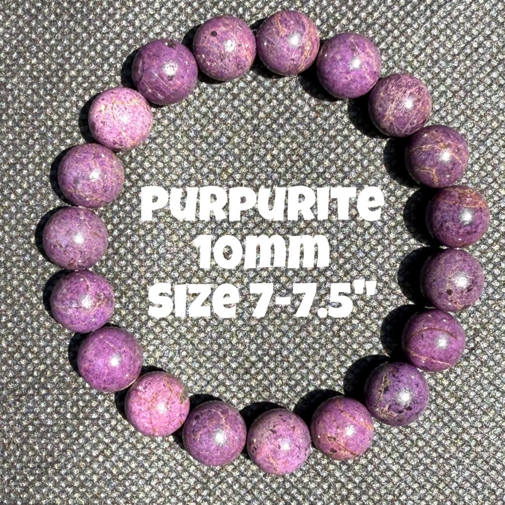 Authentic Purpurite 10mm Beaded Stretch Bracelet by Bombshell Beads‎